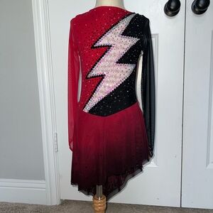 Descendants Red Black Lightning figure skating dress